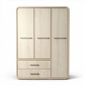 Armoire en bois couleur claire avec trois portes et un tiroir 180 x 120 x 40cm